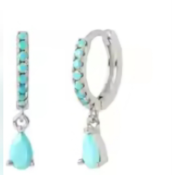 Turqoise 925sterling silver earrings - Picture 2 of 3